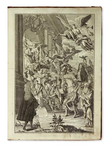 (FÊTE BOOKS.)  Triumphus novem saeculorum Imperii Romano-Germanici.  1700 + Aquila grandis magnarum alarum [etc.].  1714